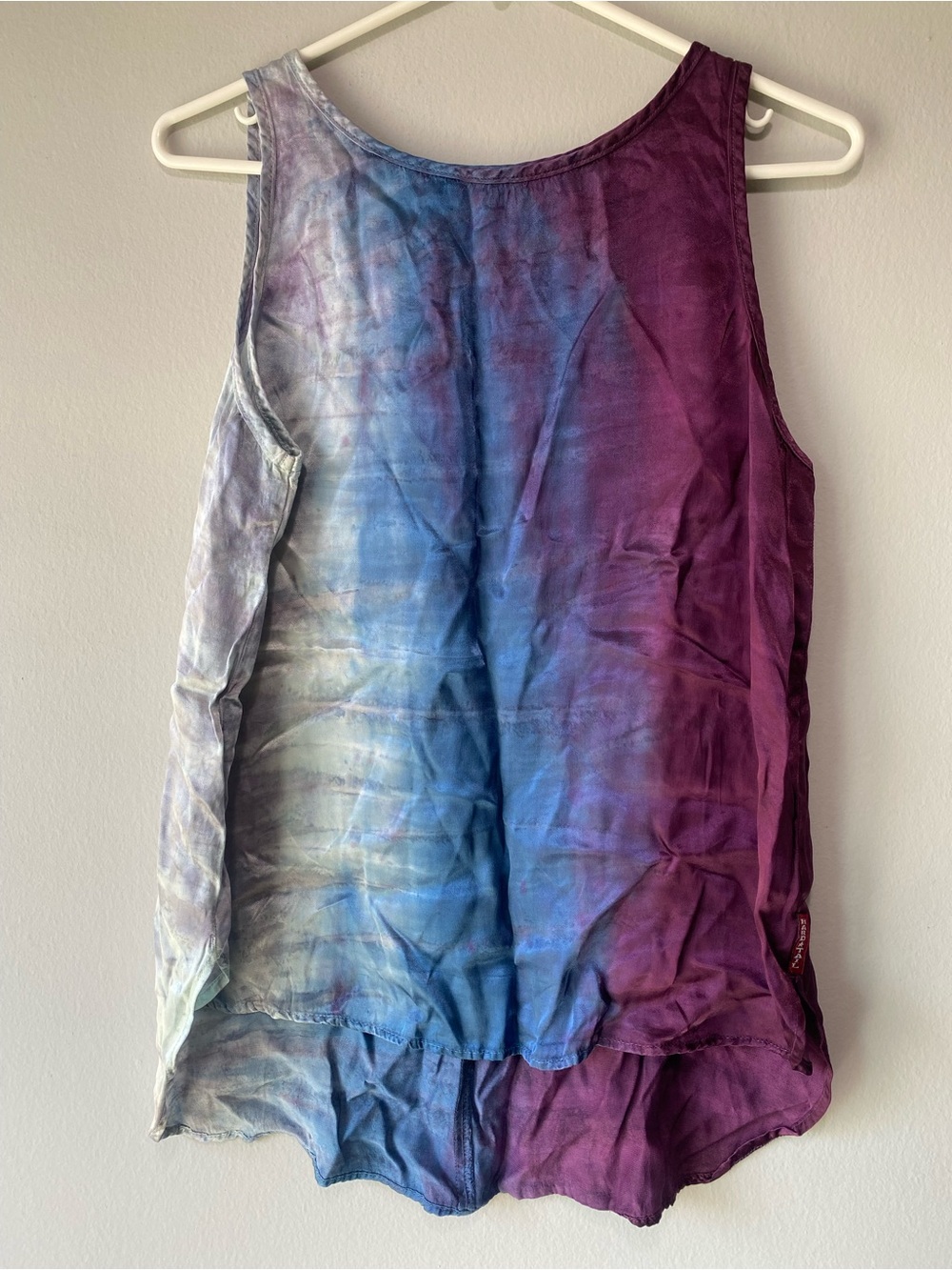 Hard Tail Ombre Tie-Dye Sleeveless Tank in Blue and Purple